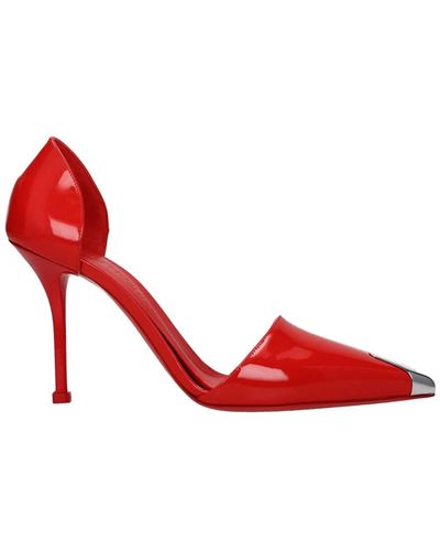 Alexander McQueen Sandals Patent Leather Bright - Red
