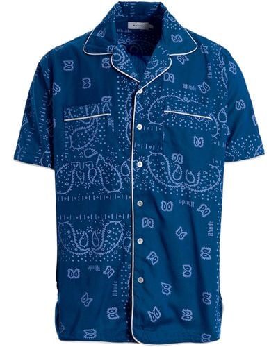 Rhude Bandana Print Shirt - Blue