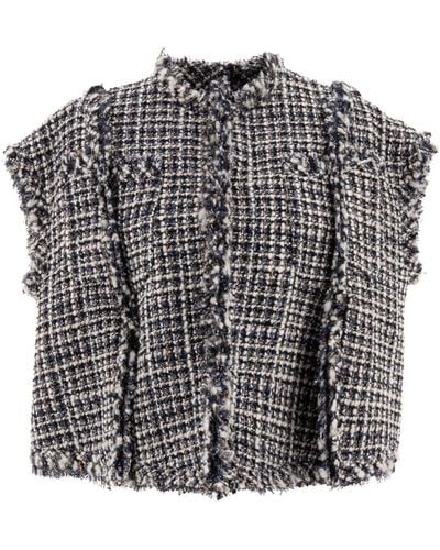 Sacai Tweed Vest Knitwear - Black