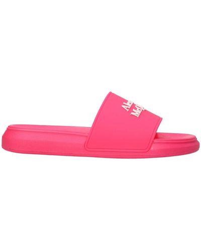 Alexander McQueen Slippers And Clogs Rubber Pink Neon Pink