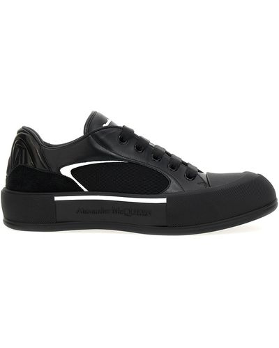 Alexander McQueen Neoprene Canvas Sneakers Bianco/Nero