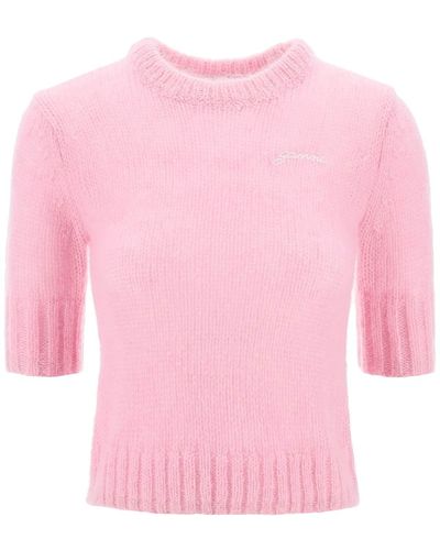 Ganni Mohair Pullover Sweater - Pink