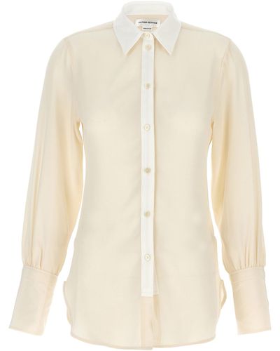 Victoria Beckham Shirt With Contrast Details Shirt, Blouse - White