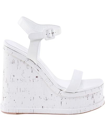 HAUS OF HONEY Patent Leather Sandals - White