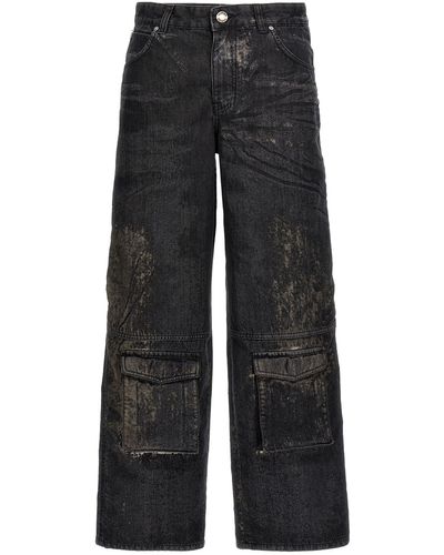 Pinko Cargo Denim Devorè Jeans - Black