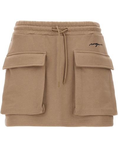 MSGM Logo Embroidery Cargo Skirt Skirts - Brown