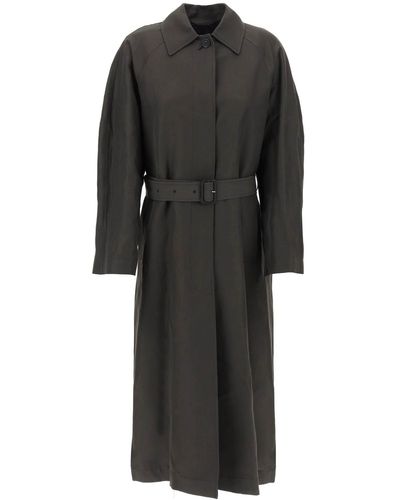 Totême Toteme Lightweight Linen Blend Coat - Black