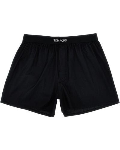 Tom Ford Logo Elastic Boxer Shorts Underwear, Body - Black