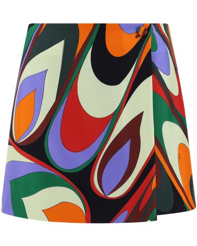 Knee length skirts & Midi Emilio Pucci - Mini skirt flame print -  3ERV073E731042