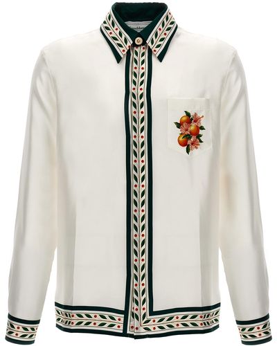 Casablancabrand Oranges En Fleur Shirt, Blouse - White