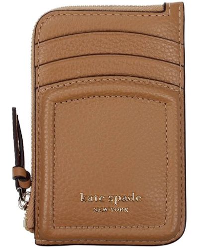 Kate Spade Coin Purses Leather Brown - White