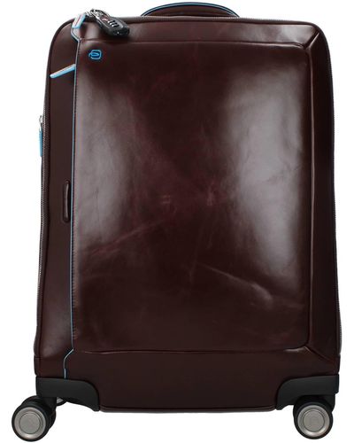 Piquadro Wheeled Luggages Cabina 45L Leather Tan - Brown