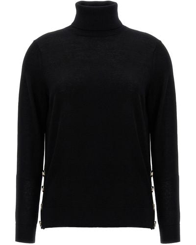 MICHAEL Michael Kors Logo Buttons Turtleneck Jumper - Black