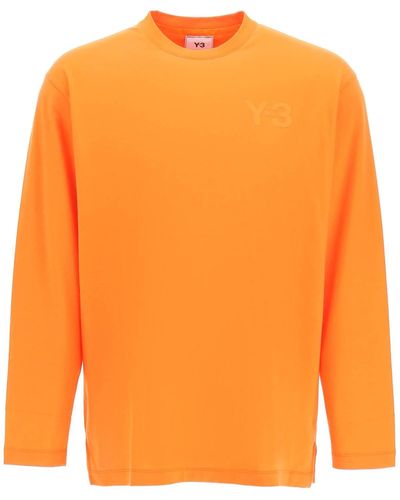 Y-3 Logo Print Long Sleeve T-shirt - Orange