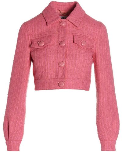 Moschino Tweed Cropped Jacket - Pink
