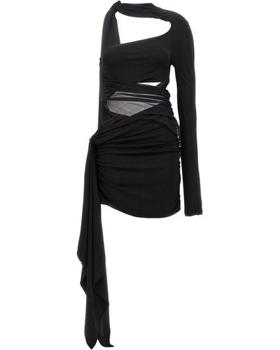 Mugler Cut-out Sheer Dress Dresses - Black