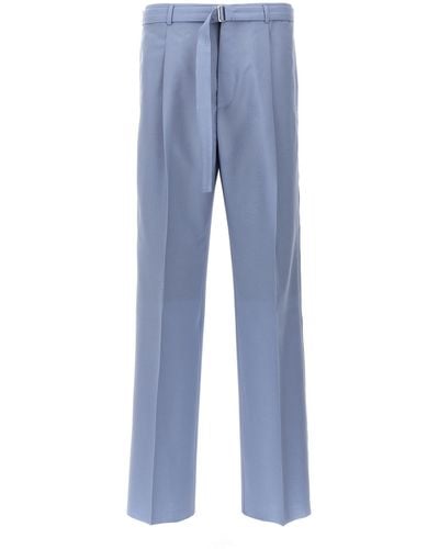 Lanvin Front Pleat Pantaloni Celeste - Blu