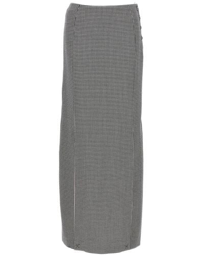 Thom Browne Pied De Poule Long Skirt - Grey