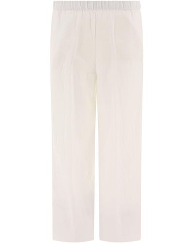 Aspesi Wide Linen Trousers - White