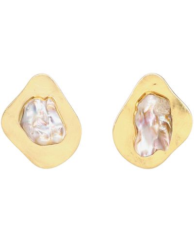 Liya 'pearl' Earrings - Metallic