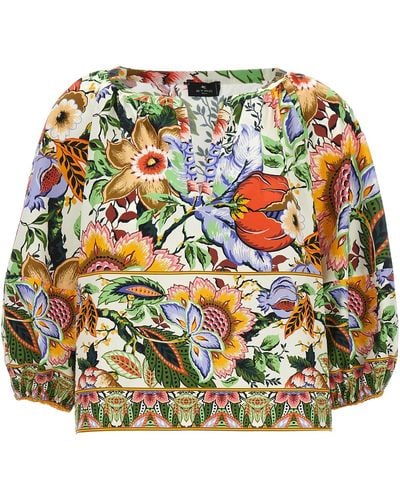 Etro Floral Blouse Camicie Multicolor - Grigio