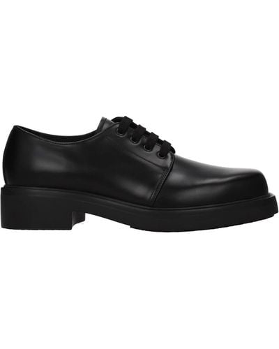 Prada Lace Up And Monkstrap Leather - Black