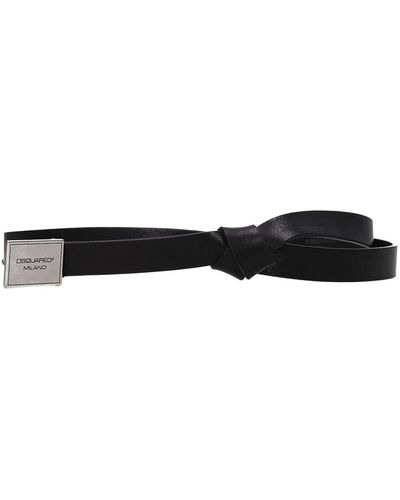 DSquared² Thin Belts Leather Black