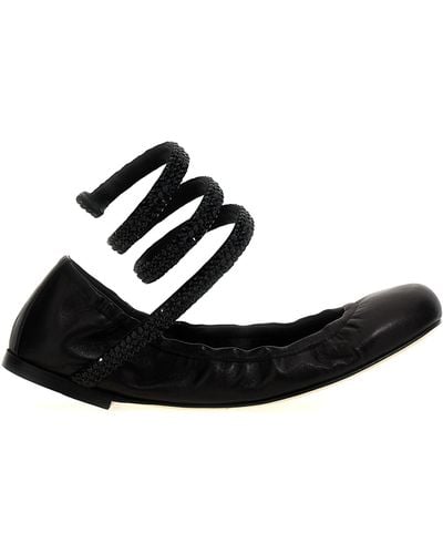 Rene Caovilla Cleo Flat Shoes Nero - Bianco