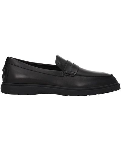 Tod's Loafers Leather Black - White