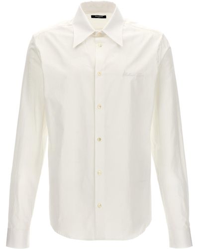 Balmain Logo Embroidery Shirt Camicie Bianco
