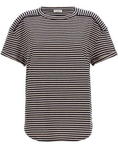Brunello Cucinelli Striped T-shirt - Black