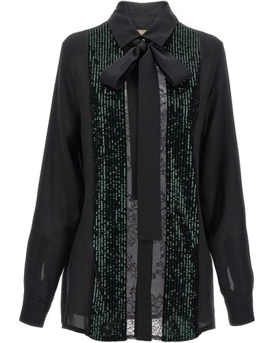 Elie Saab Sequin Lace Shirt Shirt, Blouse - Black