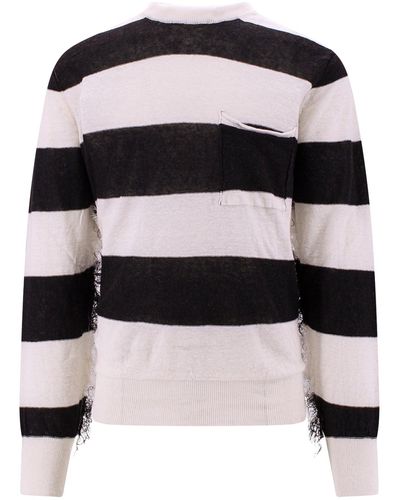Amaranto Hemp Sweater With Fringed Details - Black