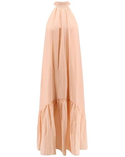 Semicouture Cotton And Silk Long Dress - Multicolour