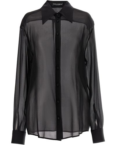 Dolce & Gabbana Chiffon Shirt Camicie Nero