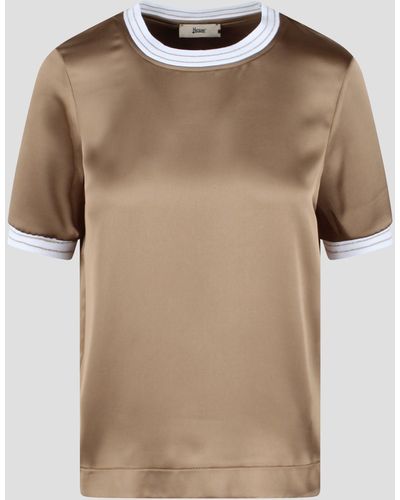 Herno Casual Satin T-Shirt - Natural