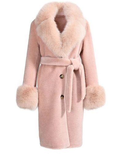 Wanan Touch Chic Special Pink Wool Coat