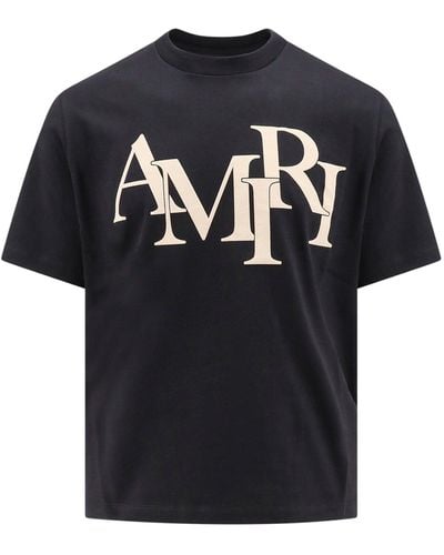 Amiri T-shirt in cotone con logo frontale - Nero