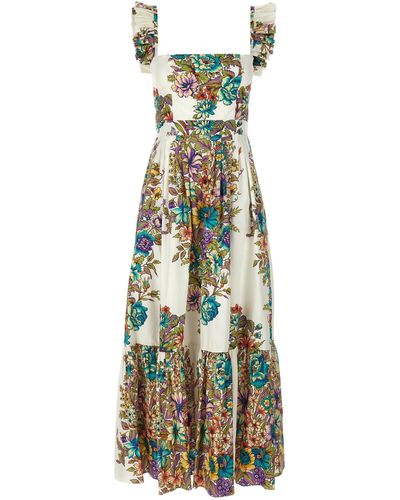 Etro Floral Print Maxi Dress Abiti Multicolor - Multicolore