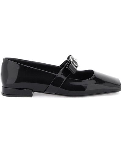 Versace Open-Toe Ballet Flats - Black