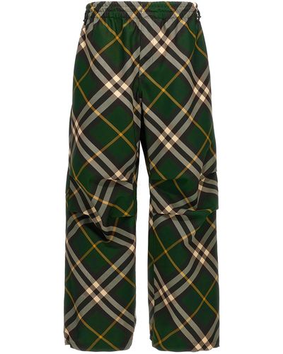 Burberry Pantalone Check - Verde