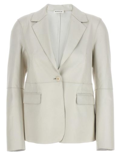 P.A.R.O.S.H. Leather Blazer Blazer And Suits Bianco