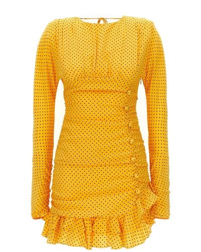 Alessandra Rich Polka Dot Mini Dress Dresses - Yellow