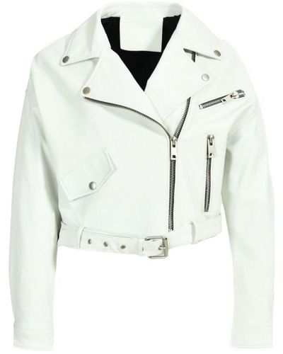 Wanan Touch Stella Jacket In White Lambskin Leather
