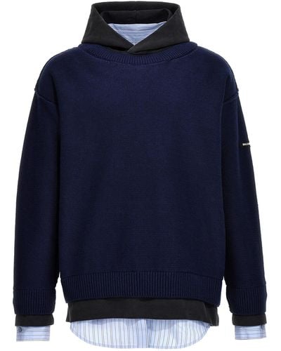 Balenciaga Layered Sweater Sweater, Cardigans - Blue