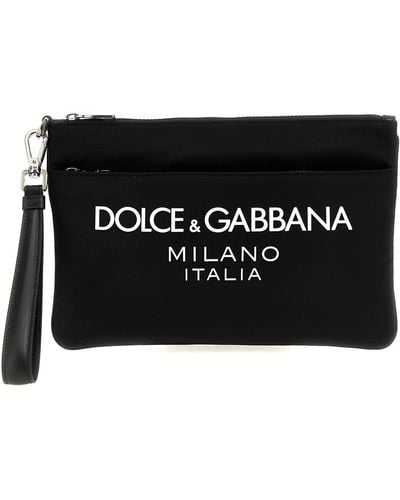 Dolce & Gabbana Logo Print Clutch Bag Borse A Mano Nero