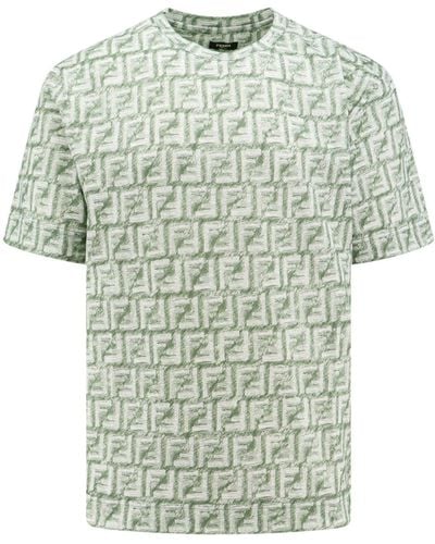 Fendi T-shirt With Monogram, - Green