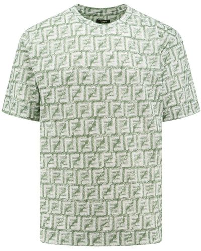 Fendi T-shirt With Monogram, - Green