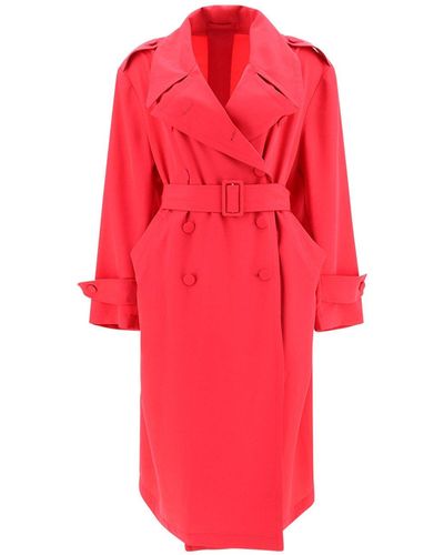 Paltò Cappotto Trench Fluid Maddalena - Rosso