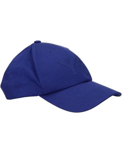 Y-3 Hats Cotton Blue